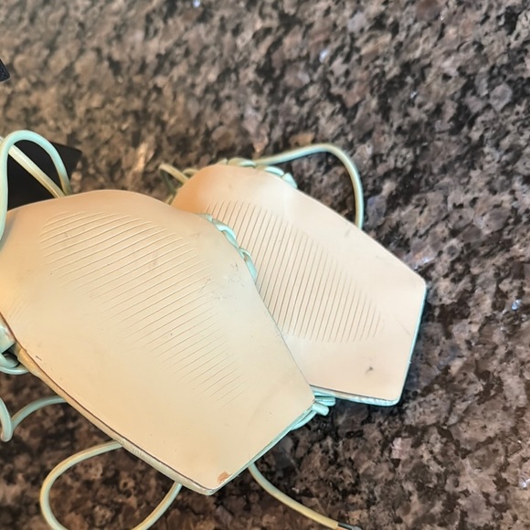 Bai beioi deep mint Green margarita Heels and Woven with lace ankle strap 8.5 - Picture 10 of 11